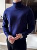 Men's High-Quality High-Neck Foldable Sweater - Autumn/Winter Basic Plain Knit