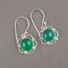 Natural Green Onyx Cab Gemstone 925 Sterling Silver Hnadcrafted Earrings 1.40" EE-56-28