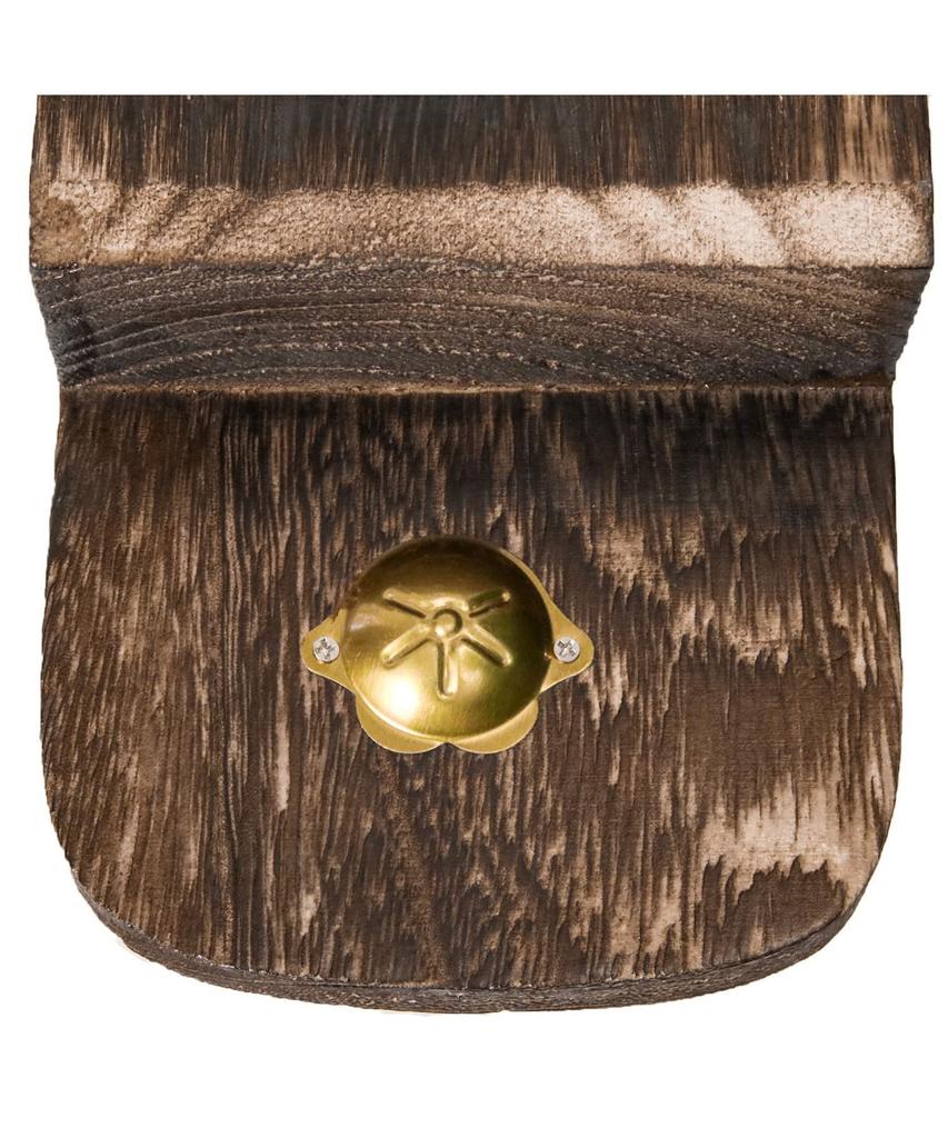 Geta Sandals with Two Black and Paulownia Wood Base Burnt Paulownia [KYOETSU] Men's Teeth, Straps, (27.0cm, Wood)