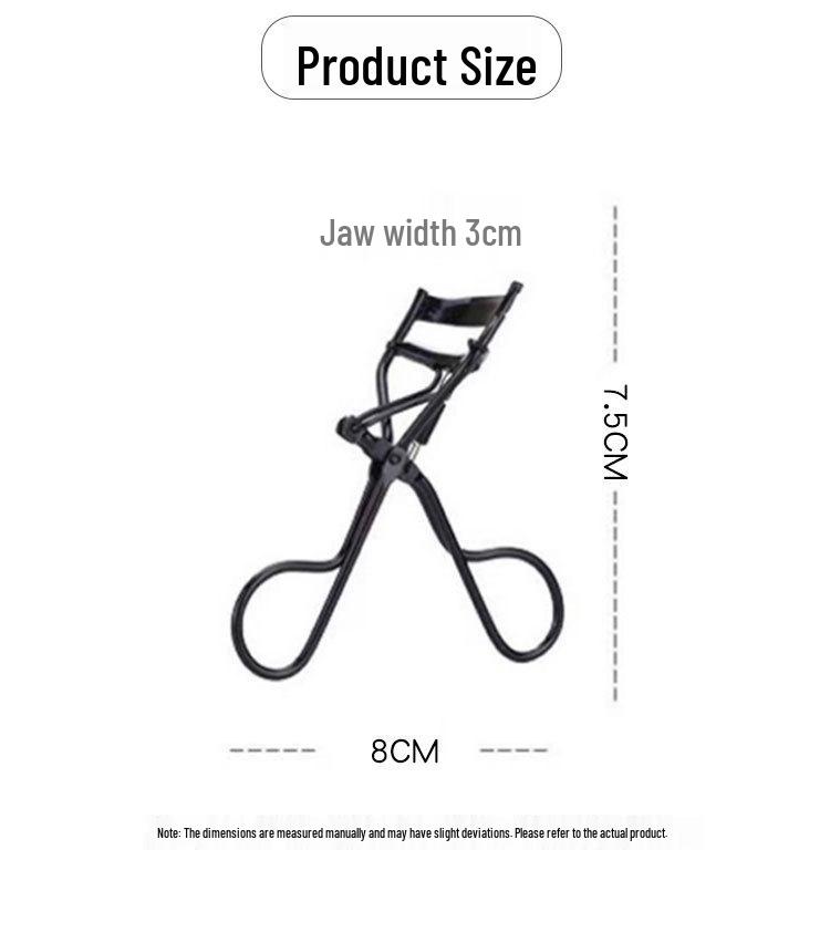 Ultra-Wide Black Eyelash Curler - Long-Lasting Setting Tool In Silver