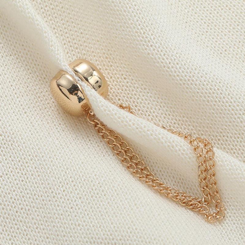 No-Sew Magnetic Alloy Hem Adjuster & Waist Cinch Chain - Pant Leg Clip, Clothing Shortener Tool with Decorative Buckle