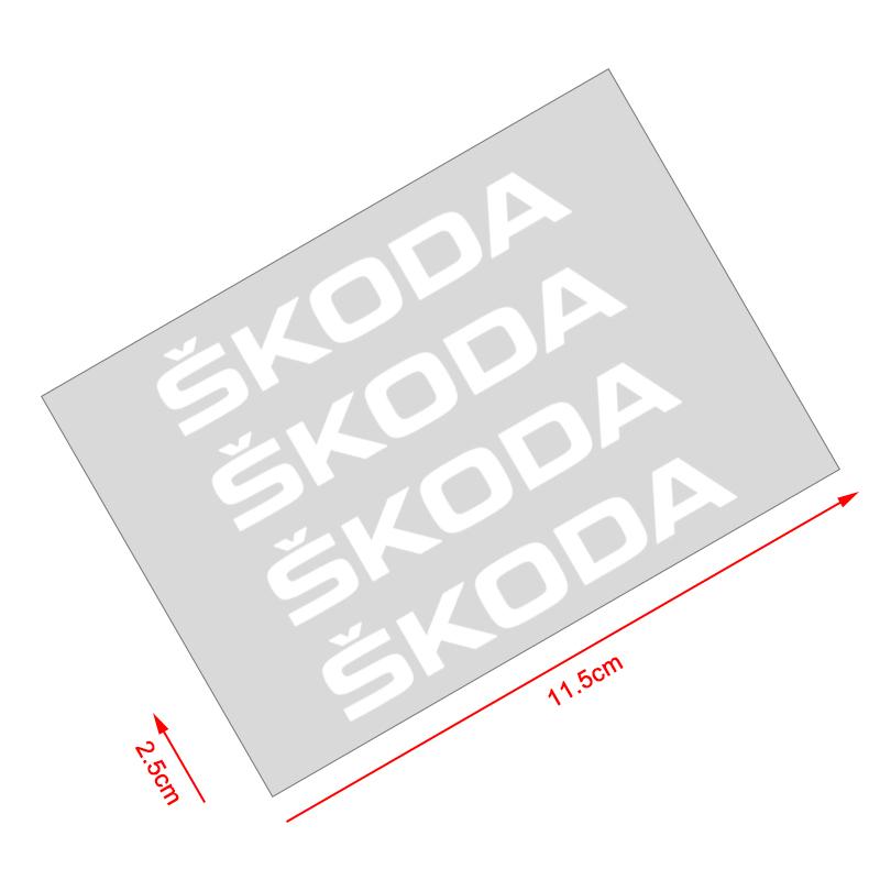 4Pcs Car Door Handle Stickers Tire Rear View Mirror Decals For Skoda Octavia Superb Rapid Kodiaq Karoq Fabia Kamiq Roomster Citigo