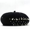 New Fashion Casual Women Beret Caps Pearled Berets for Lady Outdoor In Winter and Autumn