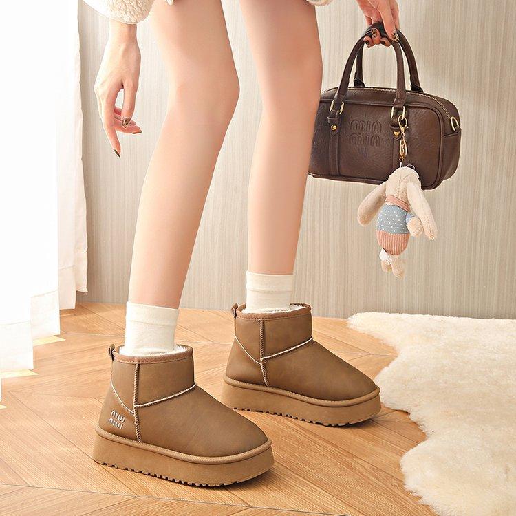 22. Snow boots, new non-slip winter warmth, fleece thickened, classic short snow cotton boots, cotton shoes