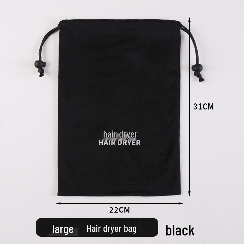 Custom Black Velvet Hair Dryer Storage Bag - Dustproof for Hotels & B&Bs