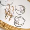 Popular Simple Temperament Pearl Circle Earrings Fashionable Metal Wind Earrings 2025 Autumn and Winter Ear Jewelry