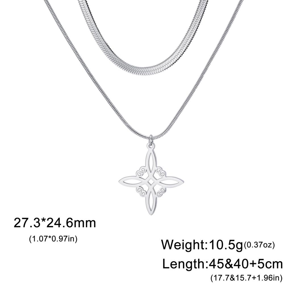 Teamer Stainless Steel Irish Witch Knot Celtics Knot Pendant Necklace Women Men Snake Chain Necklace Amulet Jewelry Wholesale