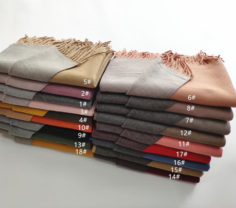 2024 Autumn/Winter Imitation Cashmere Double-Sided Red Scarf - Solid Color, Warm Shawl for Women, European & American Style.