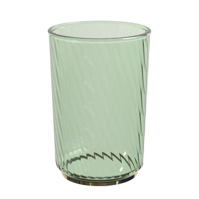 2-Pack Toothbrush and Mouthwash Cup Set for Bathroom, Clear Green, for Couples and Students