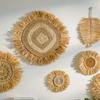 Natural Raffia Woven Bohemian Wall Decoration Round Wall Accents Handmade Scandinavian Hanging Decoration Boho Home Decor