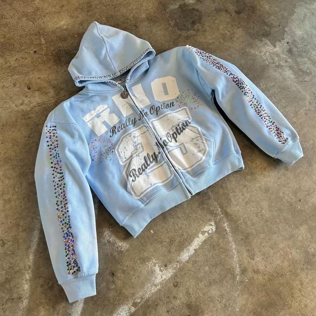 New American Retro High Street Hooded Y2K Cardigan Trendy Personality Men's and Women's Same Sweater Jacket 2026 +