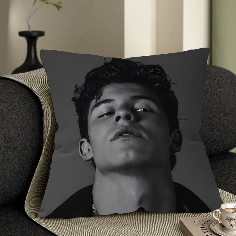S-Shawn-Mendes Pop-Melodic Office Cushion Pillowcase Car Cushion Cover45X45CM Lumbar Pillowcase Sofa Pillowcover