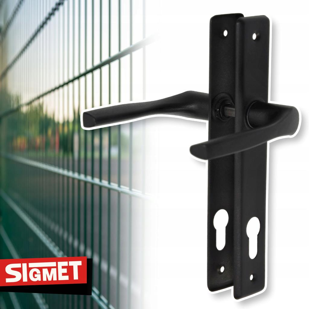Gate Handle Long Plate Nati 90mm Black Insert