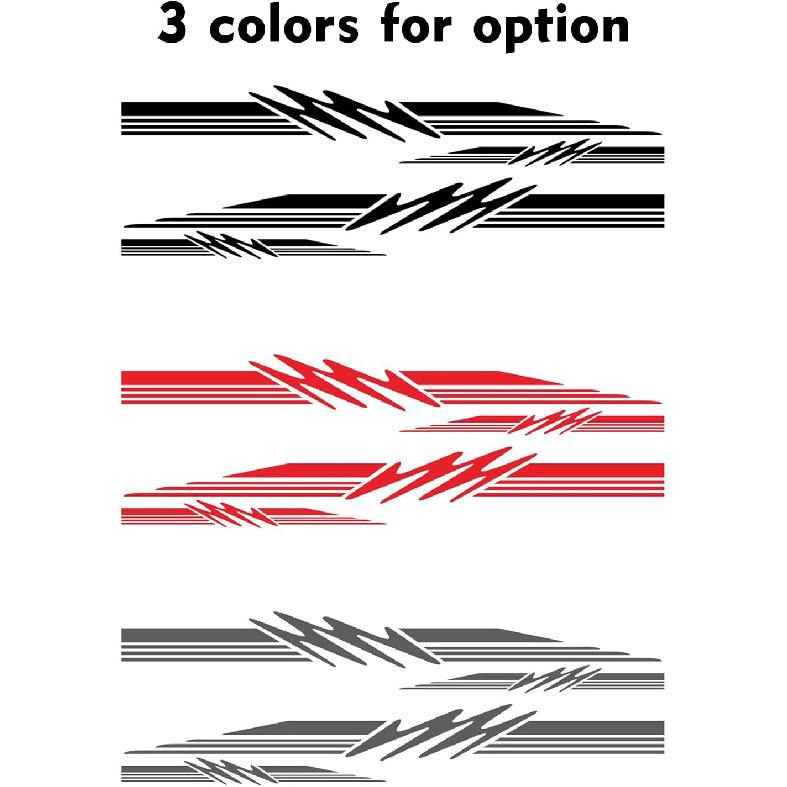 

Motorhome Sticker Set, Caravan Travel Trailer Camper Van Stripes Graphics Decals, Car Stickers, Car Decoration, Black, Gray, Red, 280*23cm, 160*15cm