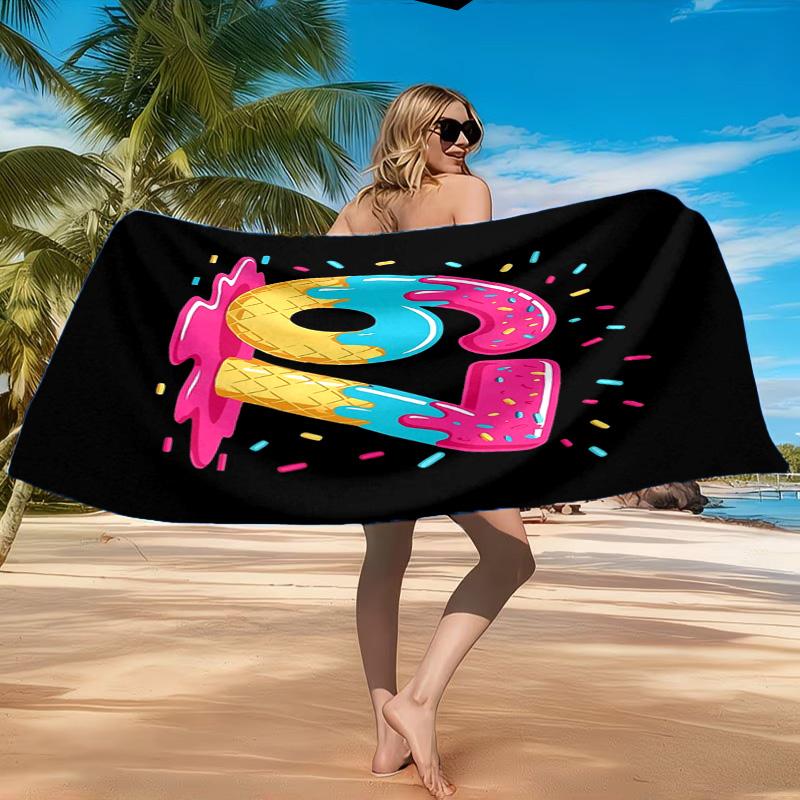 Energy Number 67 Design Beach Towel, Quick-drying, Easy to Care for, Suitable for Both Fitness and Beach Vacations,Sports Essential