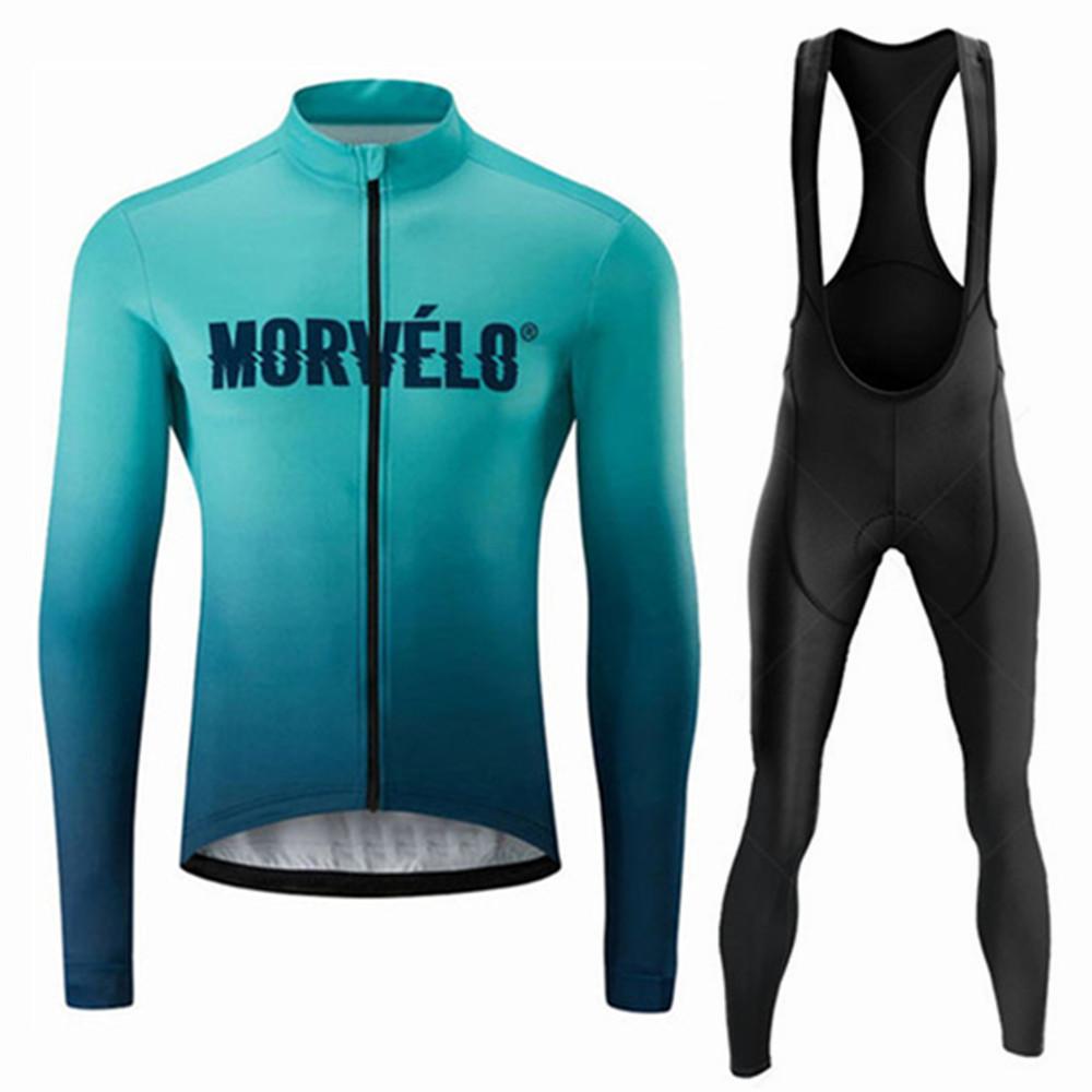 2026 Morvelo Autumn Cycling Jersey Set Men Long Sleeve Bike Clothing MTB Uniform Maillot Ropa De Ciclismo Sports Bicycle Bib Pants