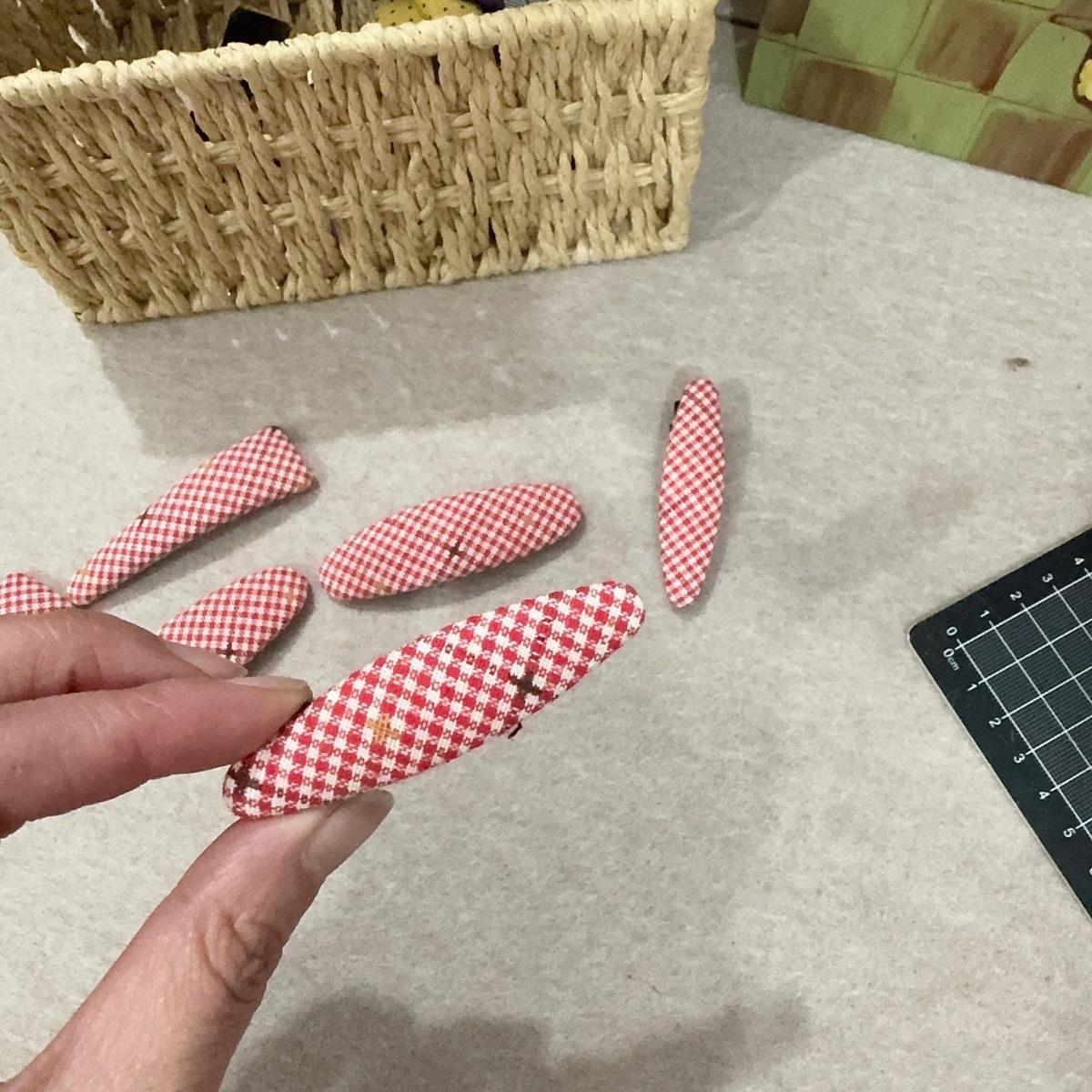 Red Plaid Triangle Water Drop Duckbill Hair Clip - Cute Hair Accessory