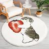 Christmas Cartoon Mat Kids Play Mat Cat Animal Round Carpet Bedroom Mat Living Room Carpet Kitchen Bathroom Anti-Slip Mat