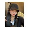 Women S Black Flat Top Beret Hat With Rivets Vintage Street Style Washable Casual