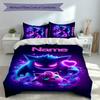 3pcs Custom Name Pokémon Gengar Bedding Set,Includes 1 Duvet Cover and 2 Pillowcases,All-season Bedroom Decor