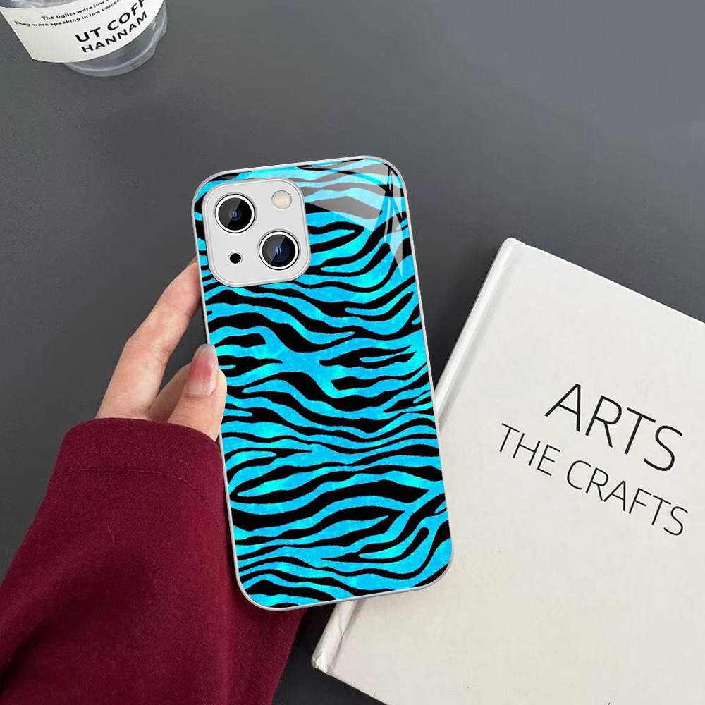 Zebra Print Clip Art For IPhone 14 13 12 Mini 11 Pro XS Max X XR 14 Plus Tempered Glass Cover