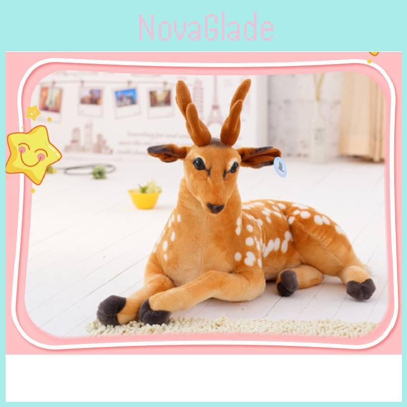 Adorable 30cm Plush Fawn Figurine Realistic Soft Stuffed Animal Toy For Kids