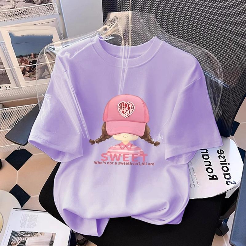 Cartoon Kinderen Volwassenen Bedrukt T-shirt Zomer Dames Mode Korte Mouwen T-shirt Top Meisje Pullover Kleding