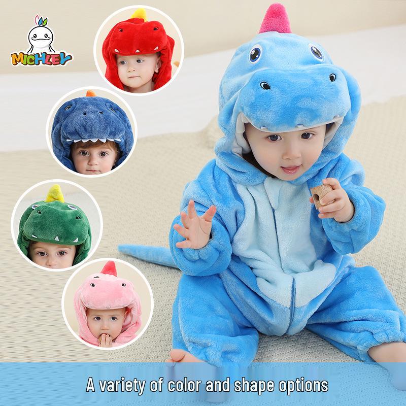 

Детский фланелевый комбинезон с изображением динозавра и единорога – одежда для скалолазания для младенцев 90 (Height 70-80 cm)