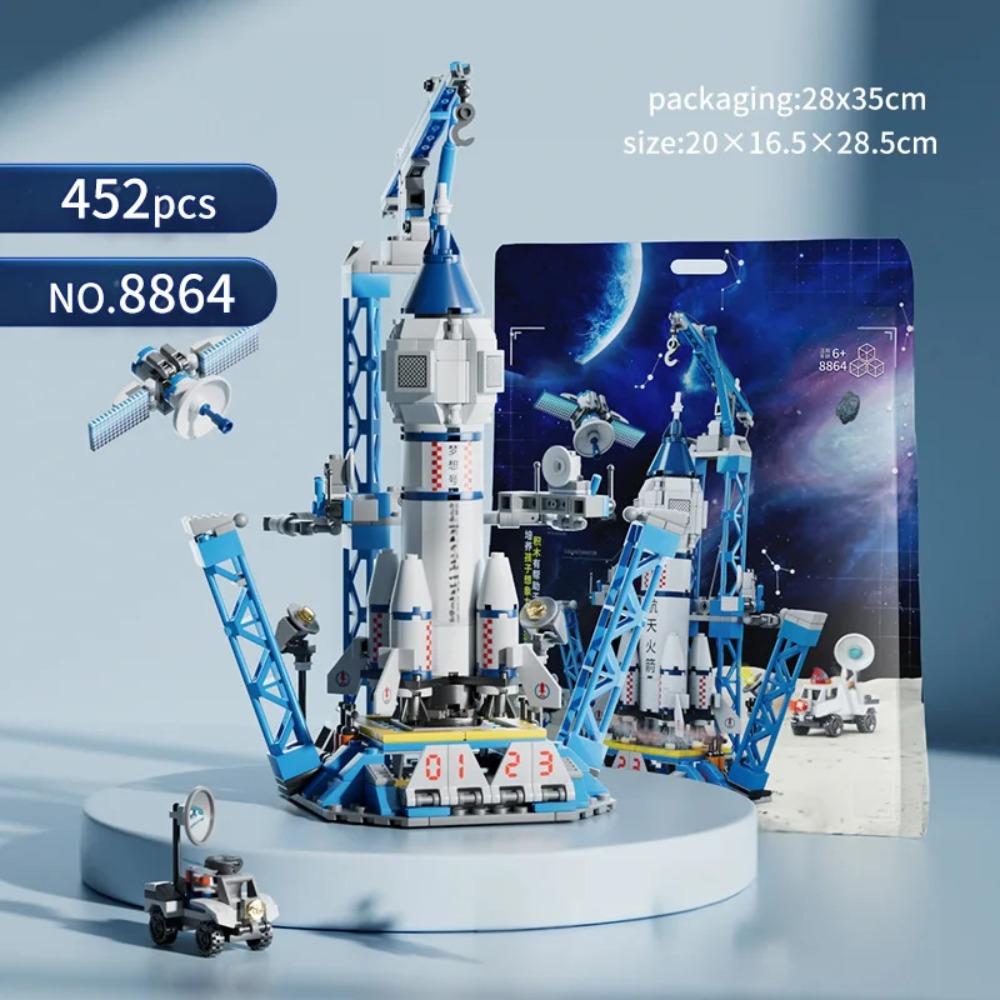 ToylinX Launch Center Lunar Lander Modellbausteine Raumschiff Raumhafen Figur Shuttle Rakete Steine Konstruktionsspielzeug