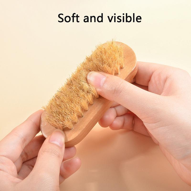 Wooden Cleaning Nail Brushes Manicure Pedicure Soft Remove Dust Nail Brushes File Care Tools With Hanging Rope Exfoliating
