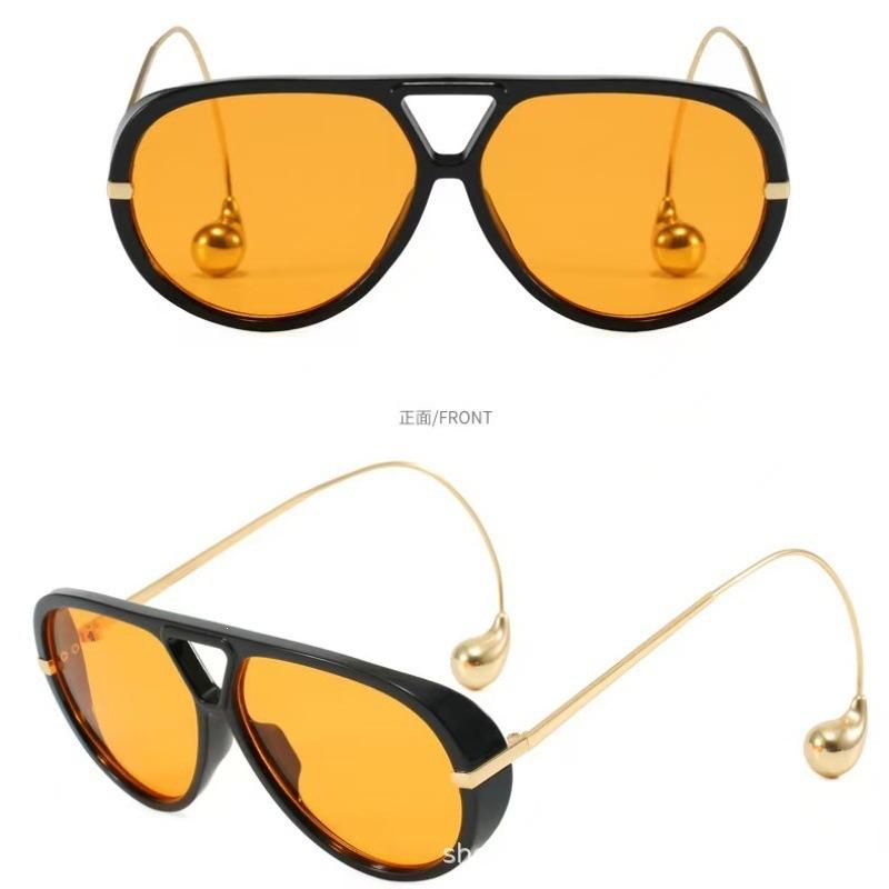 Internet celebrity new pendant sunglasses men's European and American fashion oval sunglasses ultra-light driving toad glasses