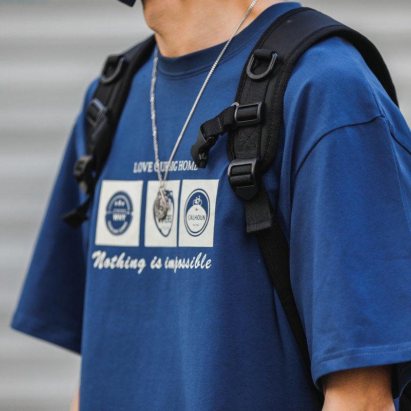 100 % Baumwolle Herren Kurzarm T-Shirt O-Ausschnitt Casual Loose Tee Mann Hip Hop Pullover Shirt