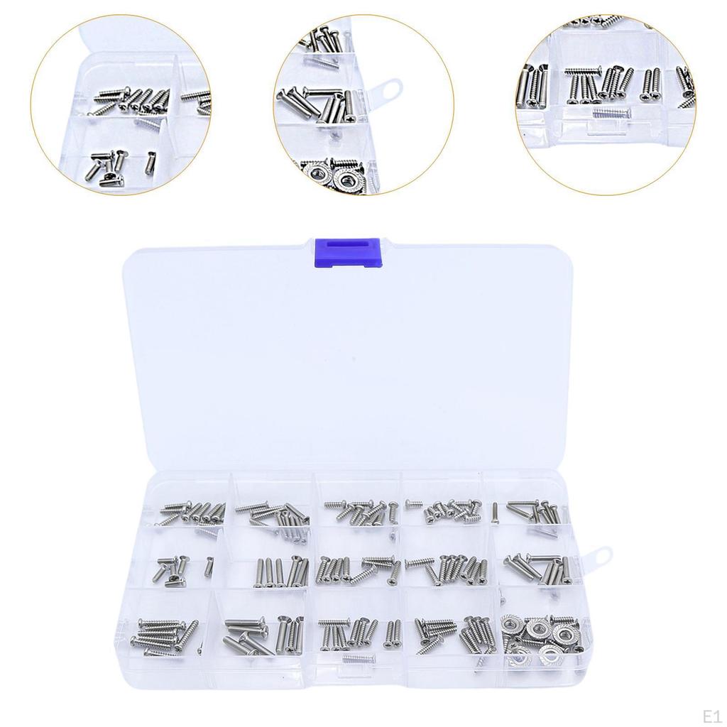 RC Screw Kit Hardware with Box,Replacement Spare Part Sturdy Portable Car Parts Stainless Steel