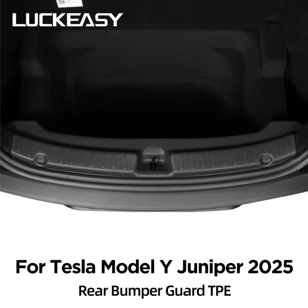 LUCKEASY for Tesla Model Y Launch 2025 Juniper Rear Trunk Door Sill Guard Strip Rear Bumper Guard Plate Cover Trim Accessories