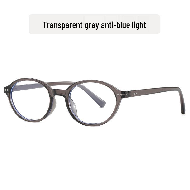 

Oval Retro Glasses for Women: Korean-style Blue Light Blocking with Sun Protection - Artistic, Simple Design как