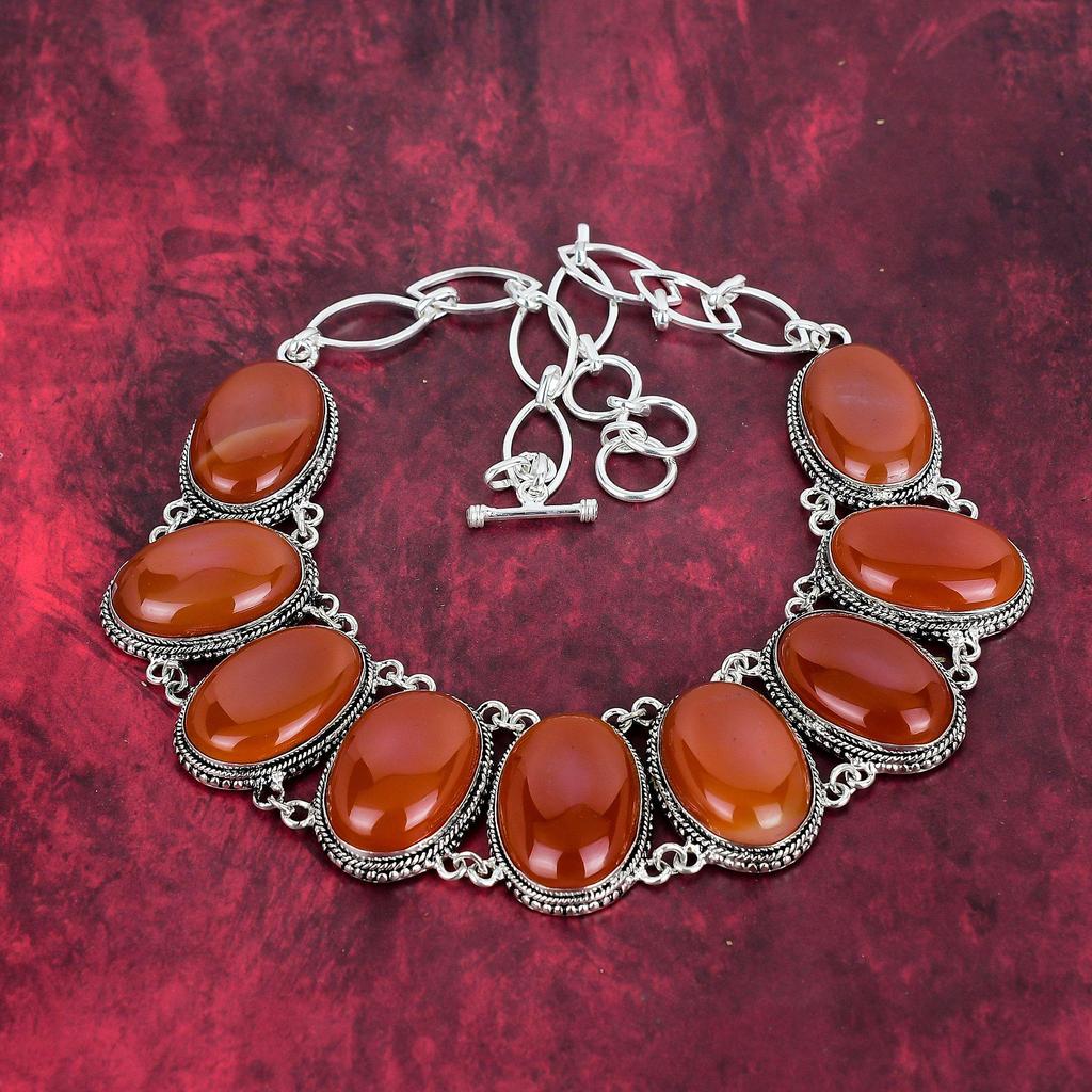 Carnelian Rough Necklace, Natural Gemstone 925 Solid Sterling Silver Necklace, Handmade Jewelry, Birthday And Anniversary Gift For Her