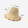 New Flowers Straw Hat Sun Protection Wide Brim Woven Hat Elegant Foldable Sunshade Hat Seaside