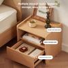 Thick Wood Bedside Storage Cabinet  Minimalist Drawer Nightstand  Solid Wood Display Rack  Versatile  Room Organizer