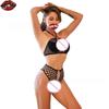 Sexy Love Underwear Perspective Split Two Piece Set Fishing Net Hollow Neck Hanging Loop Bikini Lingerie for Women Micro Bikini