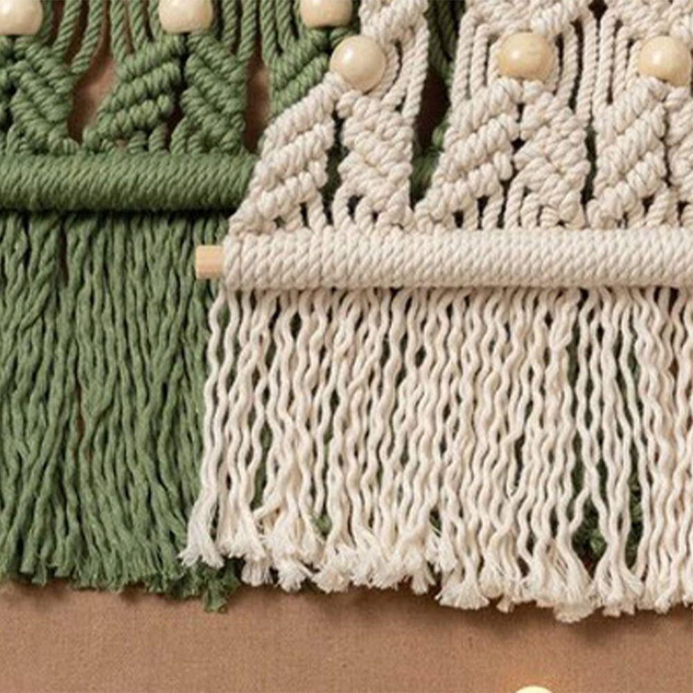 Aesthetic Christmas Tree Macrame Tapestry Tassel Cotton Rope Tapestry  Dorm Room