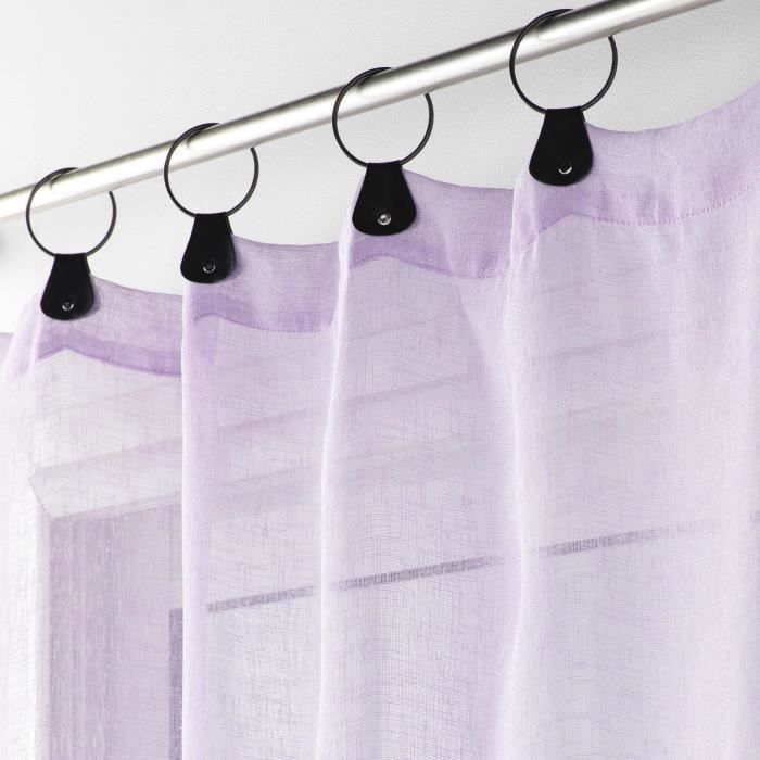 Panneau a Anneaux Rideau Voile 140 X 240 Cm Linkae Lilas