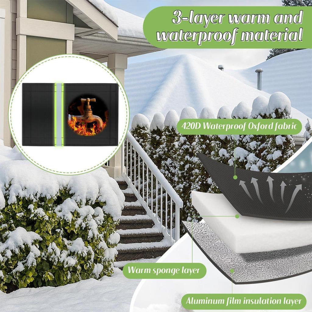 Outdoor Faucet Covers For Winter Pipe Insulation With Reflective Strip Spigot Covers Winter Insulated For Patio Lawn Garden