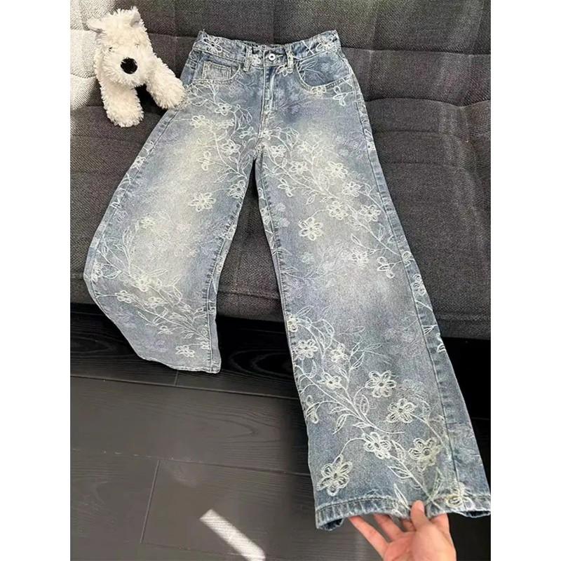 Mens Slim Fit Straight Leg Jeans American Style Vintage Casual Denim Pants Teens