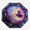 1pc Stained Glass Fairy Design Automatic Opening Folding Umbrella with 8-Bone Iron Frame, Suitable for Fans, Travel, Daily Use, Ideal Gift for Festiva