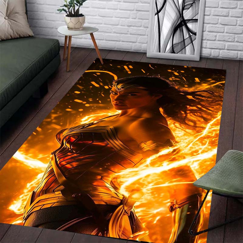 Wonder Woman Pattern Rug - Non-slip Kitchen & Outdoor Rug, Yoga Rug, Home & Bedroom Decor, Birthday Gift
