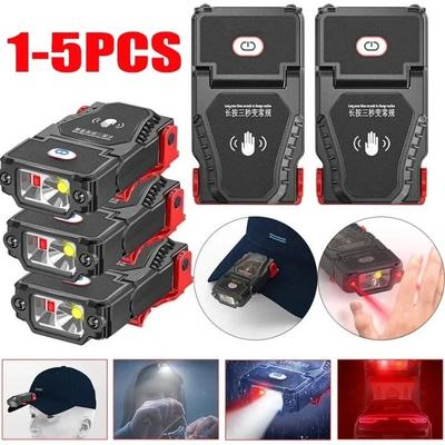 Mini LED Sensor Headlamp Type-C Charging Hat Clip Cap Light Super Bright 90° Adjustable Angle Fishing Headlamp Waterproof Outdoor Camping Fishing