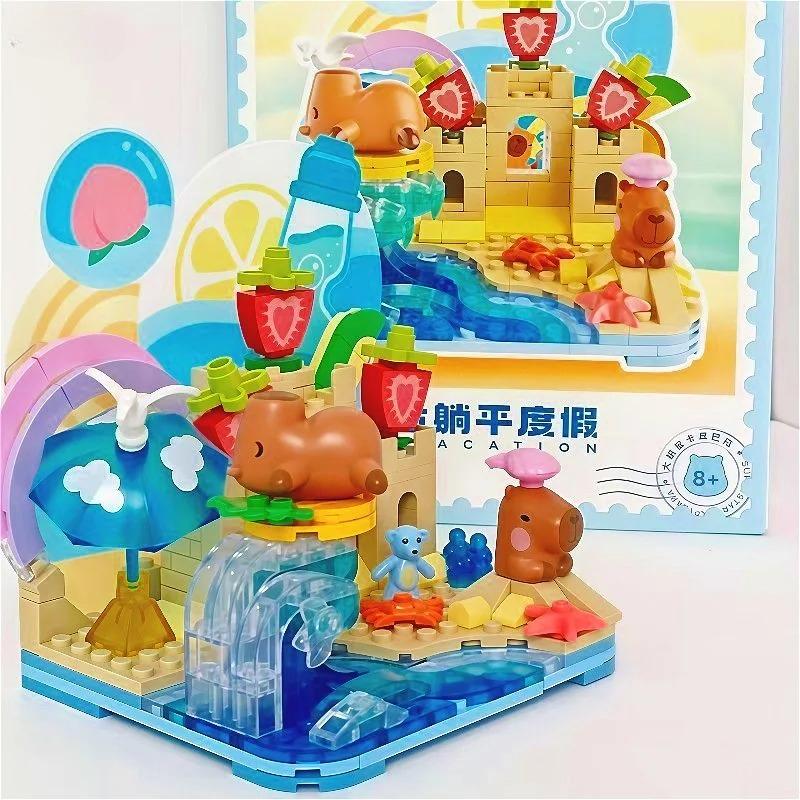 Interesting Toys Capybara Camping Series Building Block Toy, Collectible Model, Desktop Decoration, Creative Children's Ornament, Holiday Gift