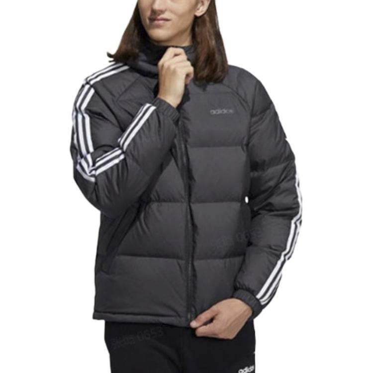 Adidas Neo Colorblock Large Logo Reversible Down Jacket Men Outerwear Black H45282