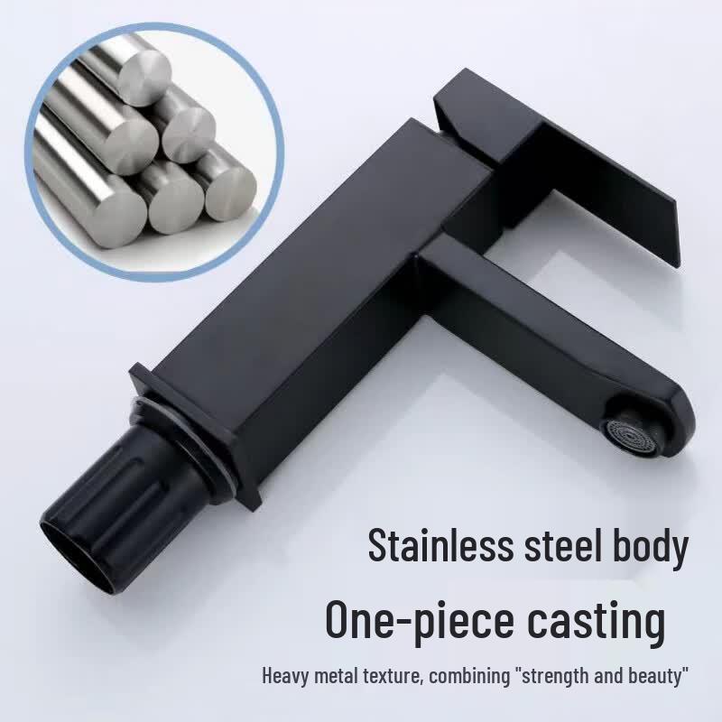 Stainless Steel Square Basin Mixer Faucet