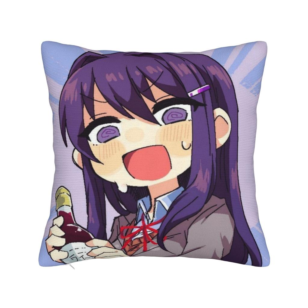 DDLC Anime Girl Y-Yuri Pillow Cover Design Cushion Cover Kawaii Pillow Case For Office Car Home Decor
